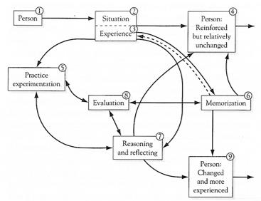 Jarvis's model of the learning process (4 routes of learning)