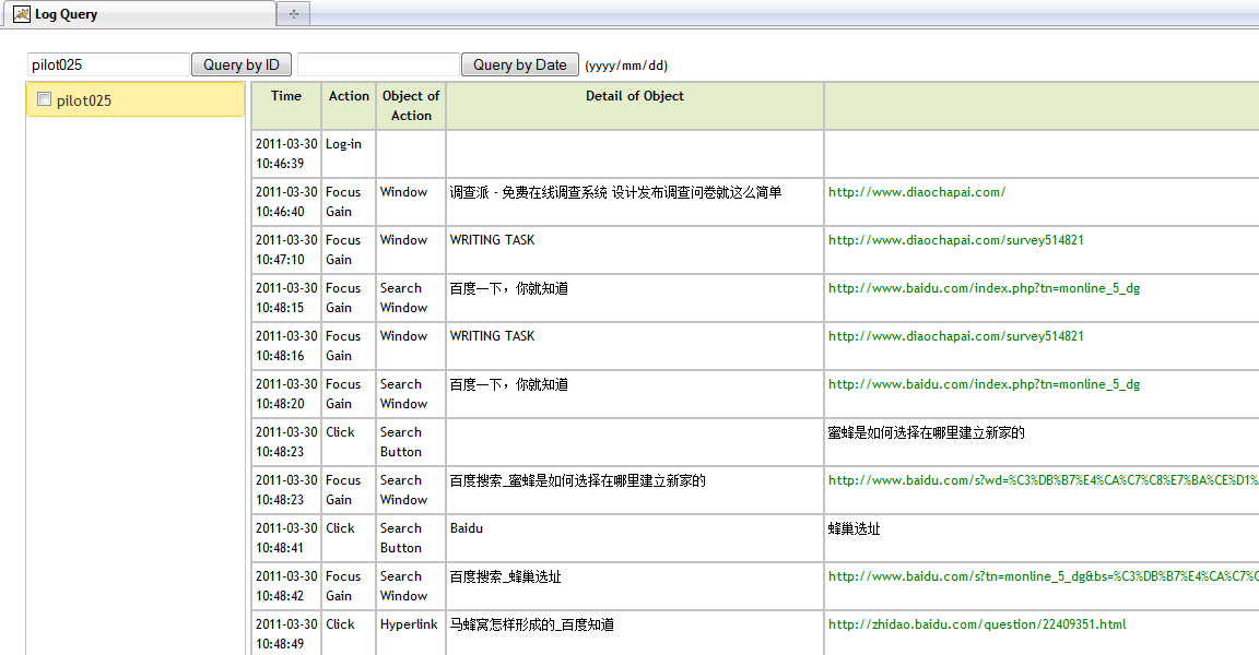 A Screenshot of Log File Retrieval in SCOOP